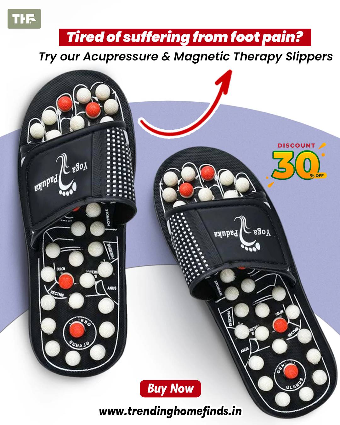 Acupressure Therapy Paduka Slippers for Full Body Blood Circulation 👣 🔥