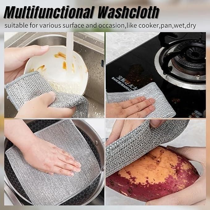 Multipurpose Wire Dishwashing Rags for Wet and Dry