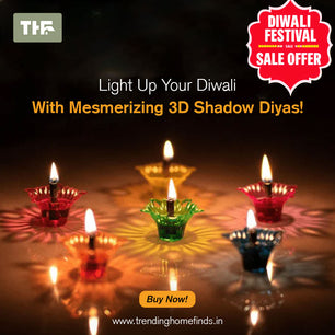 ✨ 3D Reflecting Shadow Diyas Set ( Pack of 12 )